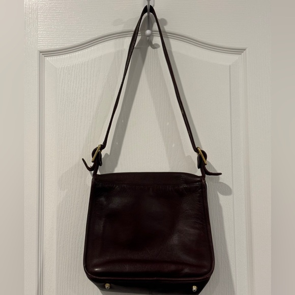 Vintage COACH Dark Brown Leather Stewardess Bag NYC - Picture 2 of 8